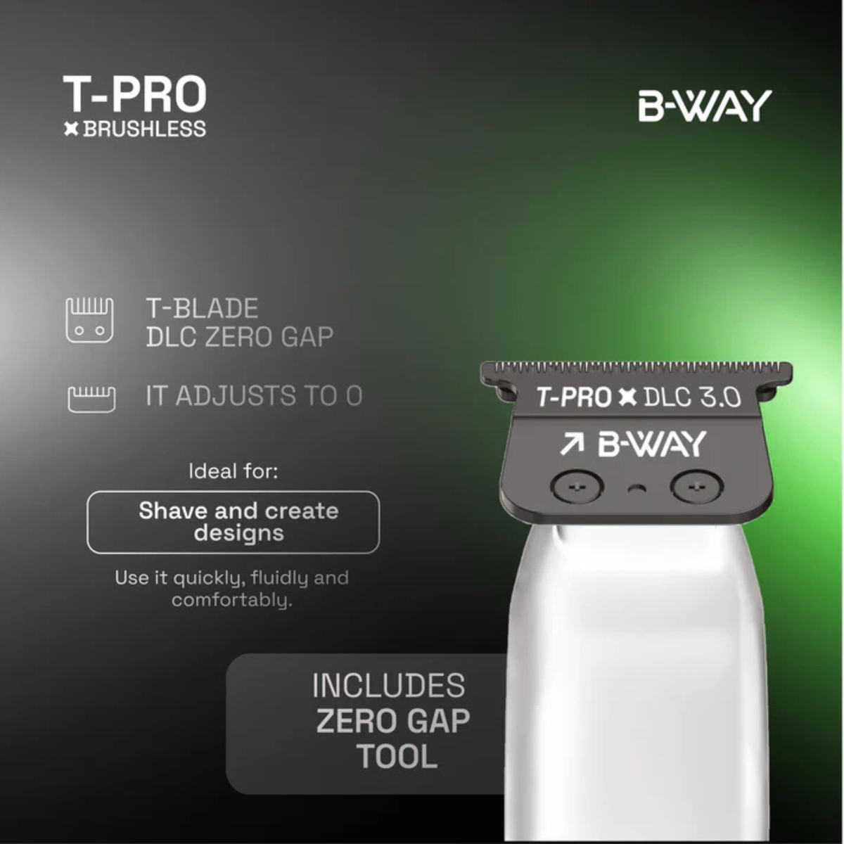B-Way Lo-Pro X Brushless Clipper &amp; T-Pro Brushless Trimmer – Professional 2-in-1 Barber Set