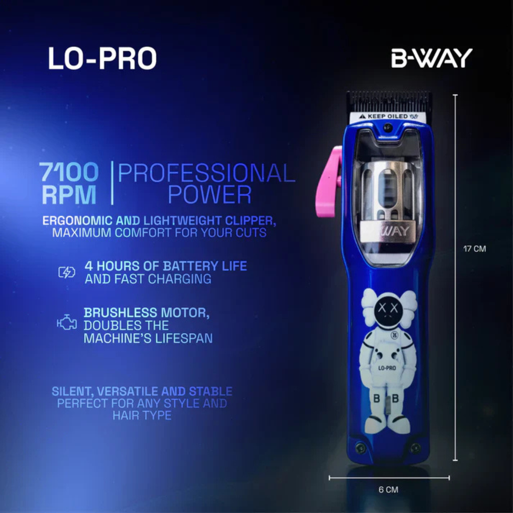 B-Way Lo-Pro X Brushless Clipper &amp; T-Pro Brushless Trimmer – Professional 2-in-1 Barber Set