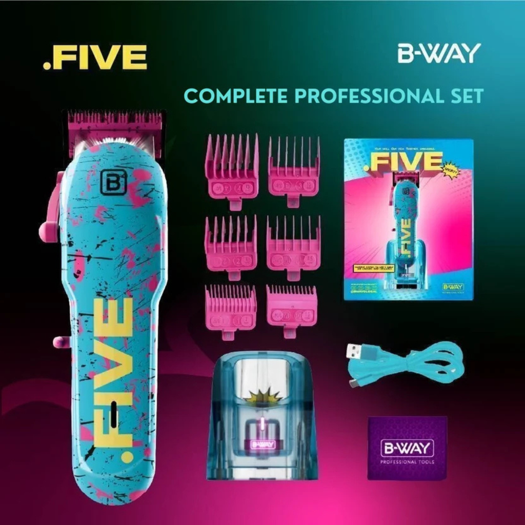B‑WAY New Five Clipper & DOT1 Trimmer – 2‑Piece Barber Set