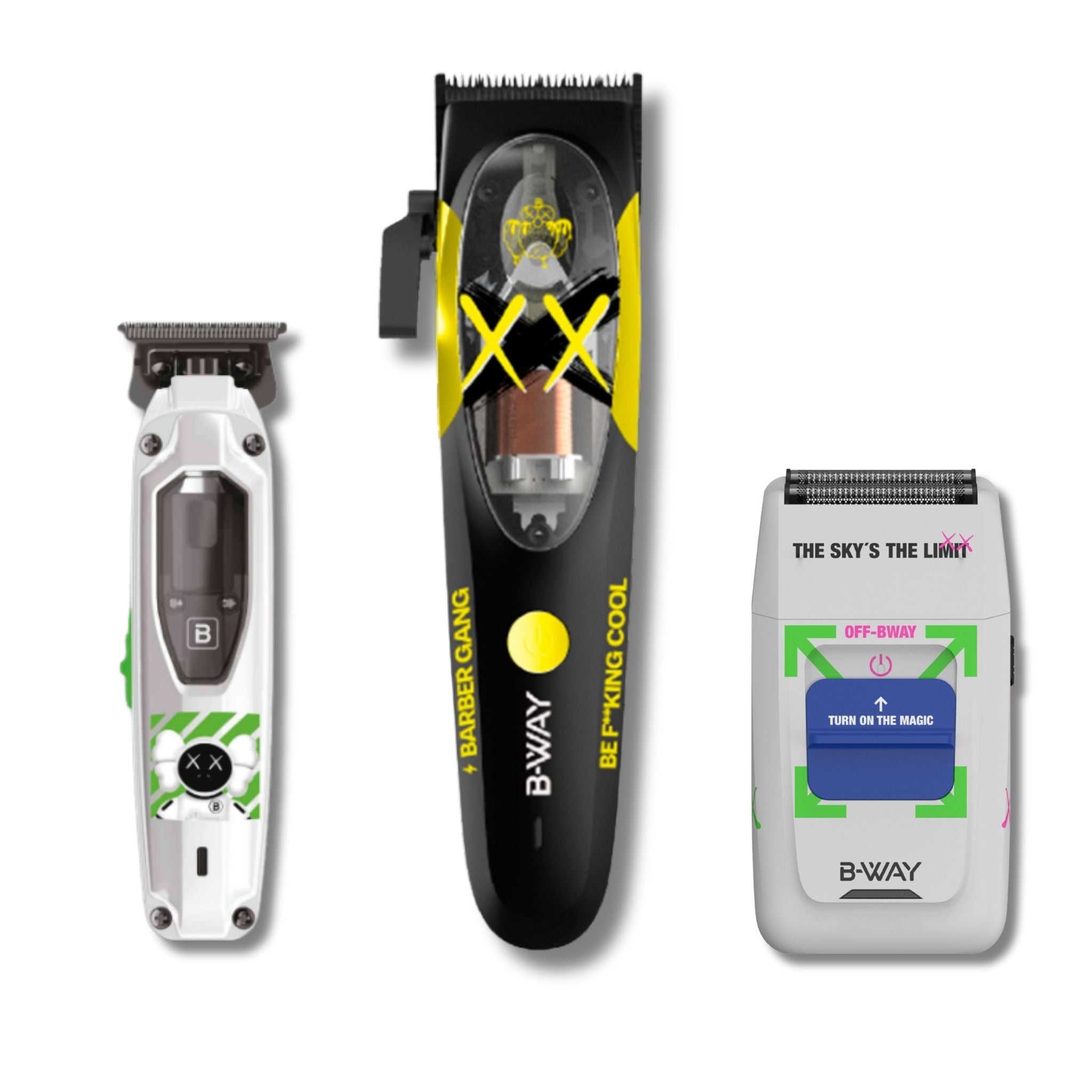 B-Way 3 in 1 Set, Clipper B10K, T-Pro Trimmer, Off-Shaver
