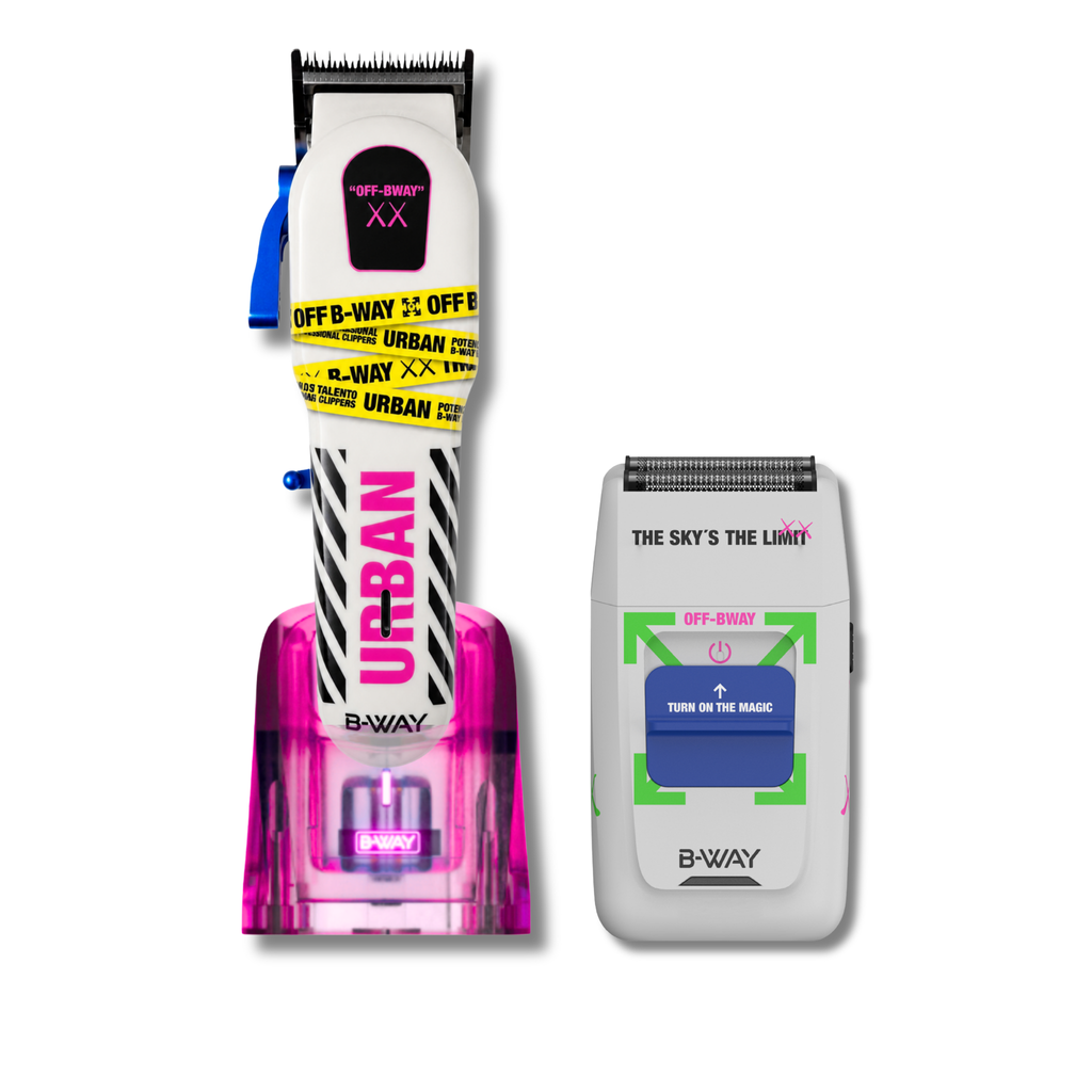 B-Way NEW URBAN Shorty Clipper, OFF Shaver WHITE  - 2 in 1 Set