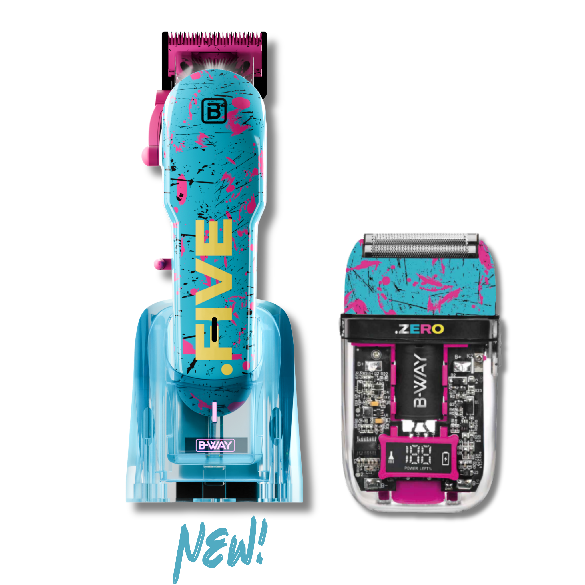 B-Way NEW Five Shorty Clipper, ZERO Shaver - 2 in 1 Set