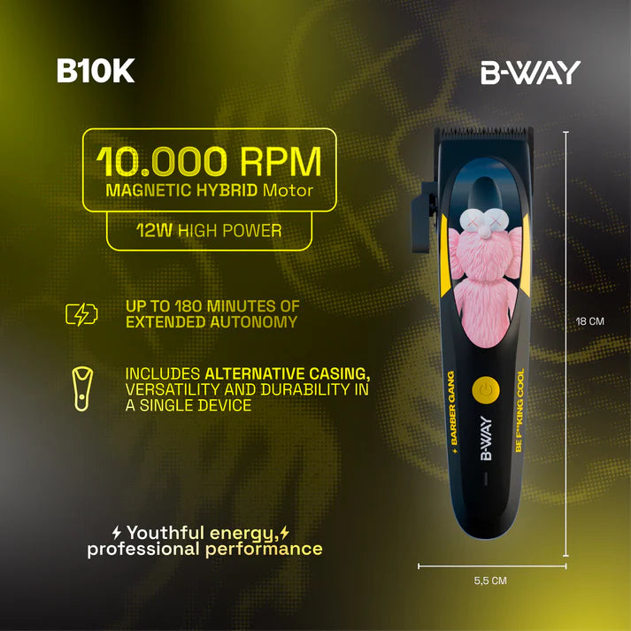 B‑WAY B10K Clipper & Golden Gate Trimmer – 2‑Piece Barber Set